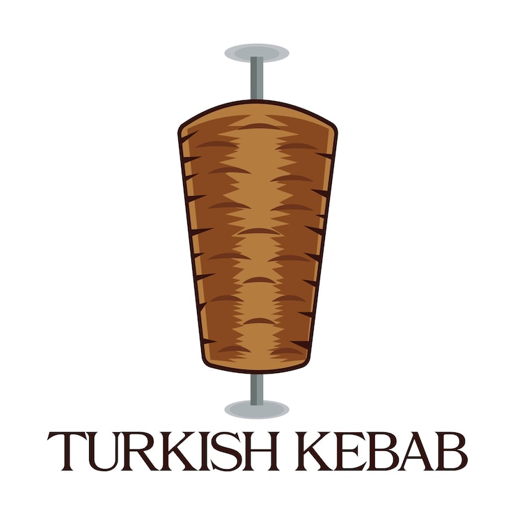 Vector ilustración de vector de comida de pavo delicioso kebab turco