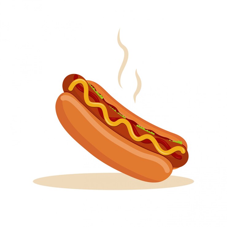 Ilustración de vector de comida rápida. Pancho