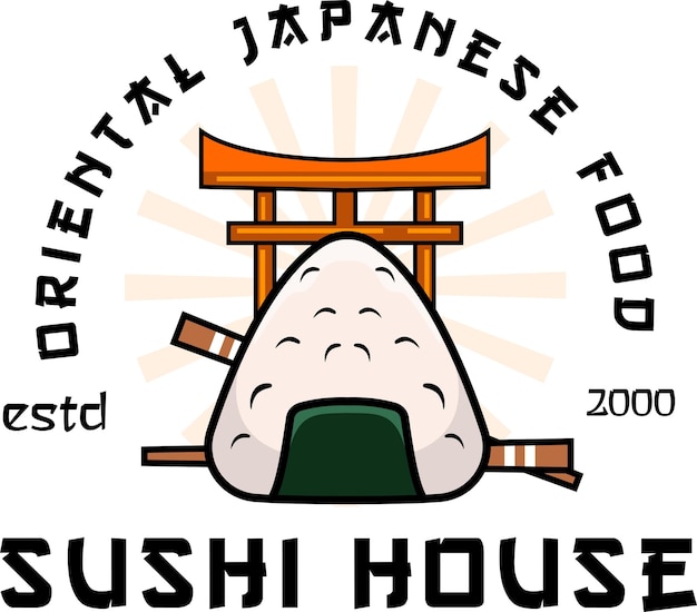 Ilustración de vector de comida tradicional japonesa onigiri