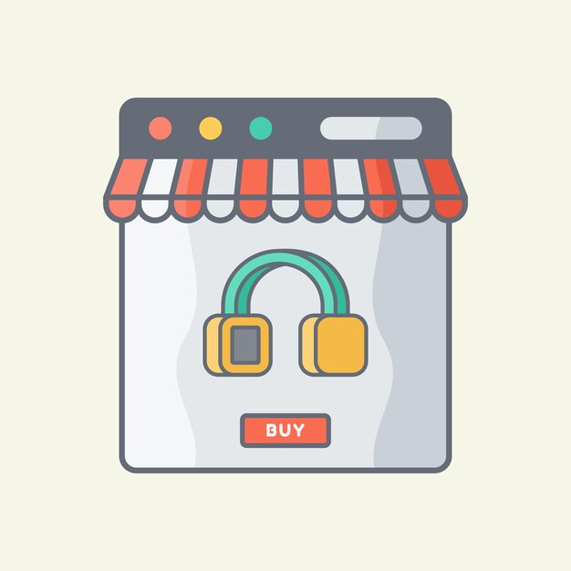 Ilustración de vector de compras en línea