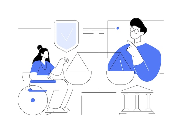 Ilustración de vector de concepto abstracto de abogado de lesiones personales