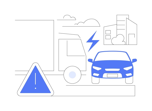 Ilustración de vector de concepto abstracto de accidente de tráfico