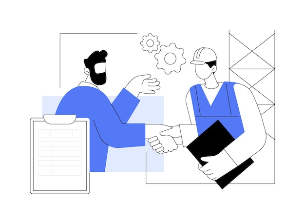 Ilustración de vector de concepto abstracto de adquisición de construcción