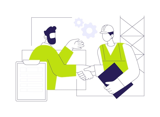 Ilustración de vector de concepto abstracto de adquisición de construcción