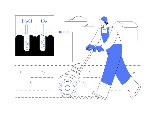 Ilustración de vector de concepto abstracto de aireación de césped