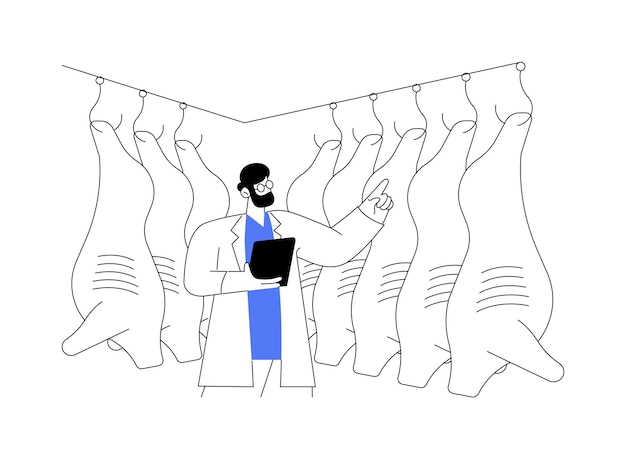 Ilustración de vector de concepto abstracto de almacenamiento en frío de carne