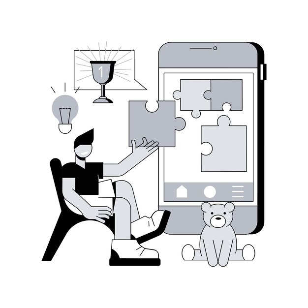 Ilustración de vector de concepto abstracto de aplicación de aprendizaje temprano