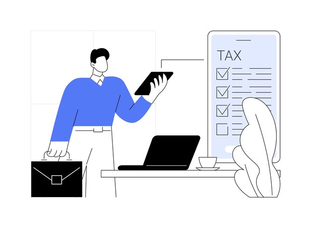 Ilustración de vector de concepto abstracto de aplicación de presentación de impuestos