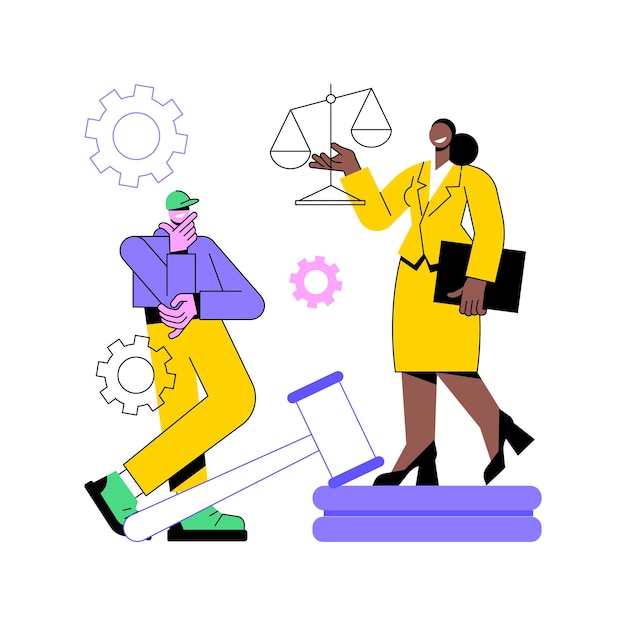Ilustración de vector de concepto abstracto de apoyo a litigios