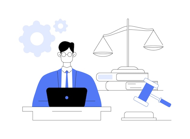Ilustración de vector de concepto abstracto de apoyo a litigios