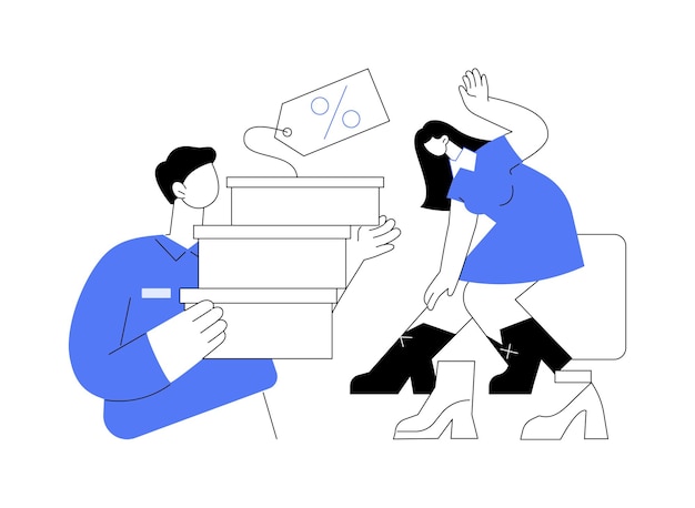 Ilustración de vector de concepto abstracto de asistente de tienda