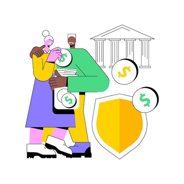 Ilustración de vector de concepto abstracto de beneficio de seguridad social