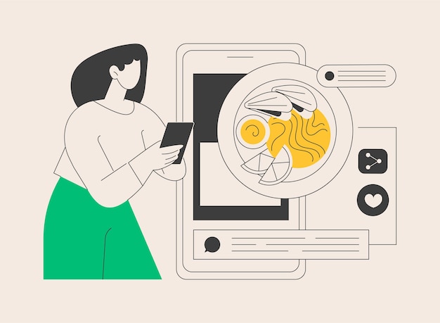 Ilustración de vector de concepto abstracto de blogs de comida