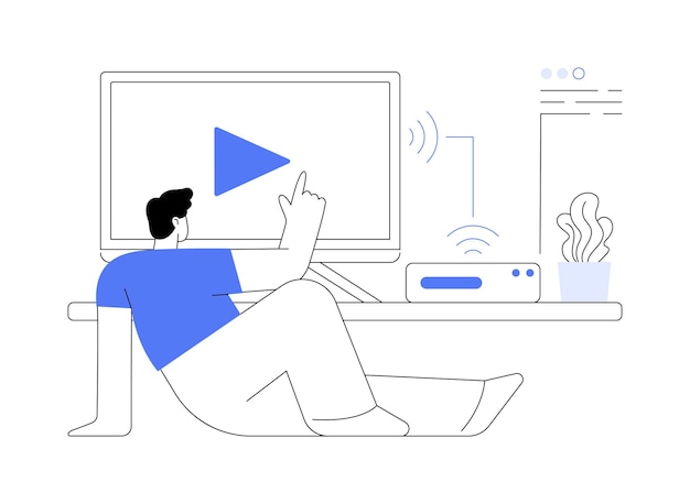 Ilustración de vector de concepto abstracto de caja de TV inteligente