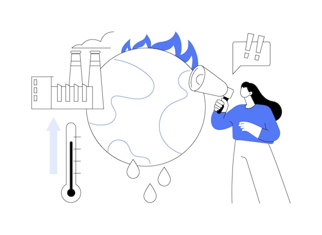 Ilustración de vector de concepto abstracto de calentamiento global