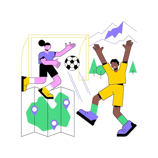 Ilustración de vector de concepto abstracto de campo de fútbol