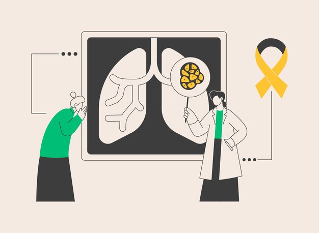 Ilustración de vector de concepto abstracto de cáncer de pulmón