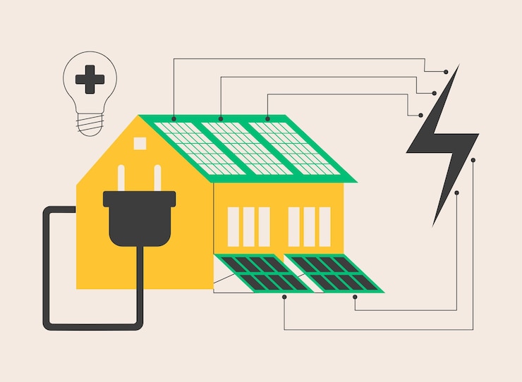 Vector ilustración de vector de concepto abstracto de casa energyplus
