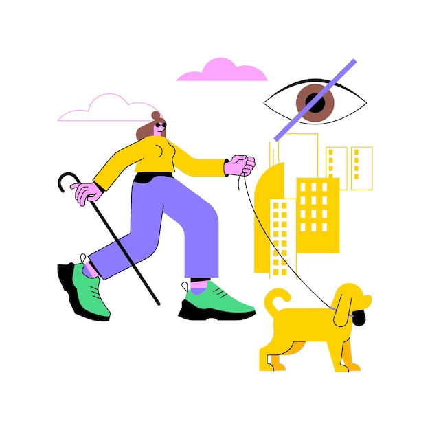 Ilustración de vector de concepto abstracto de ceguera y pérdida de visión