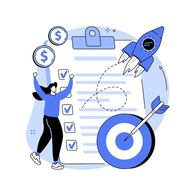 Ilustración de vector de concepto abstracto de cierre de proyecto