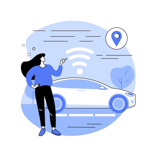 Ilustración de vector de concepto abstracto de coche autónomo