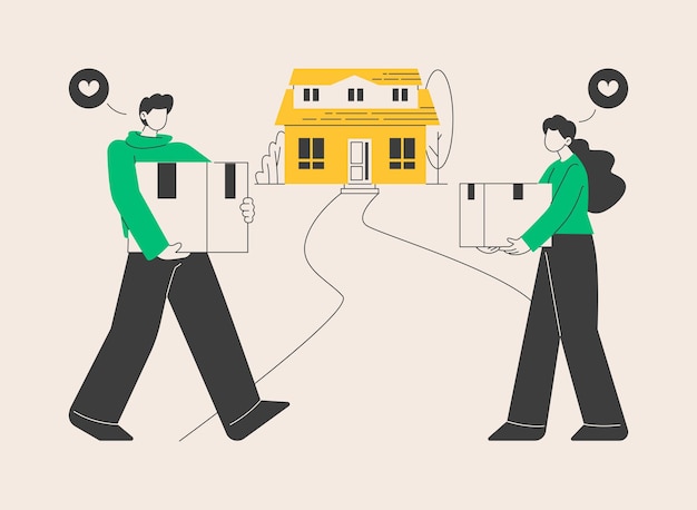 Ilustración de vector de concepto abstracto de cohabitación