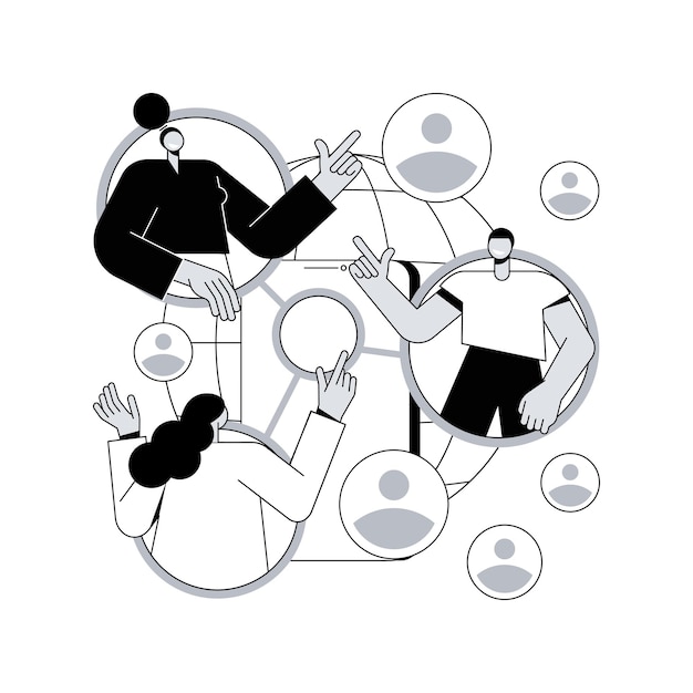 Ilustración de vector de concepto abstracto de colaboración móvil