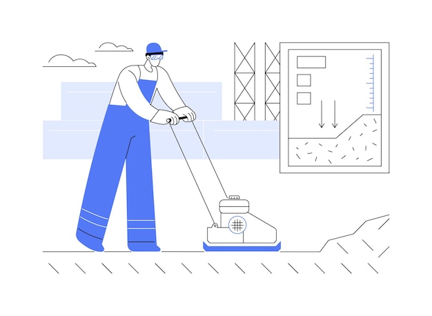 Ilustración de vector de concepto abstracto de compactación de suelo