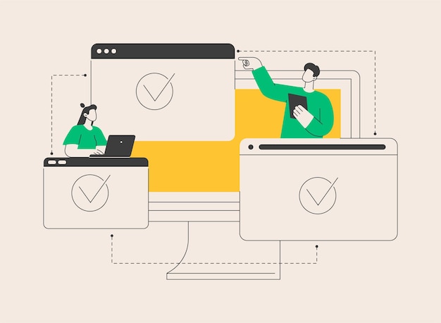 Ilustración de vector de concepto abstracto de compatibilidad de navegador cruzado