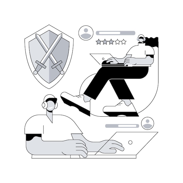 Ilustración de vector de concepto abstracto de computación cuántica