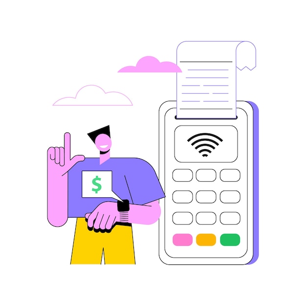 Ilustración de vector de concepto abstracto de conexión NFC
