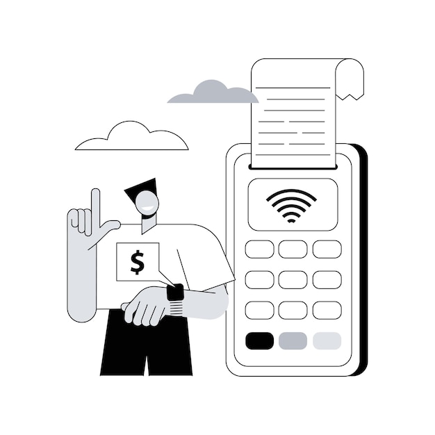 Ilustración de vector de concepto abstracto de conexión NFC