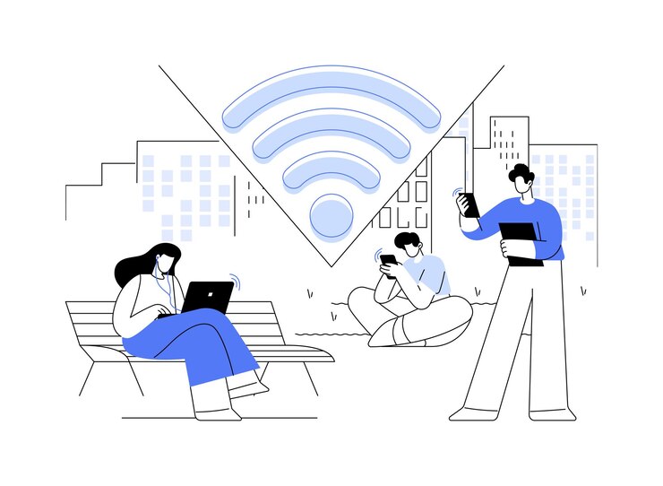 Vector ilustración de vector de concepto abstracto de conexión wifi