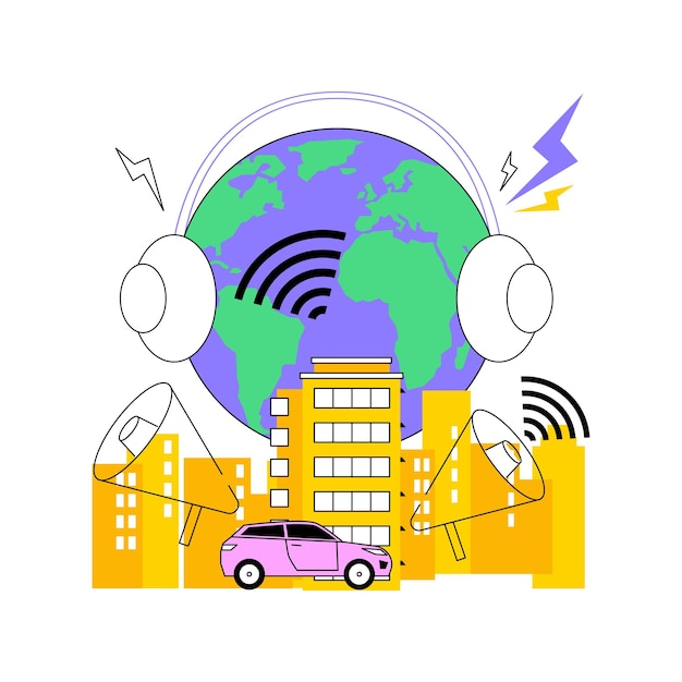 Ilustración de vector de concepto abstracto de contaminación acústica