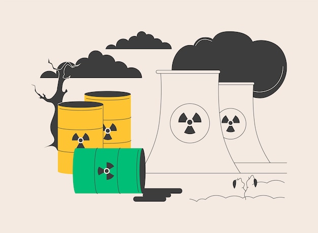 Ilustración de vector de concepto abstracto de contaminación radiactiva