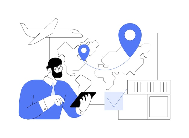 Ilustración de vector de concepto abstracto de control de exportación