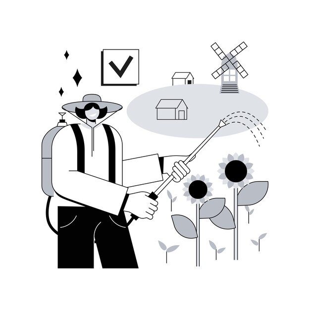 Ilustración de vector de concepto abstracto de control de malezas
