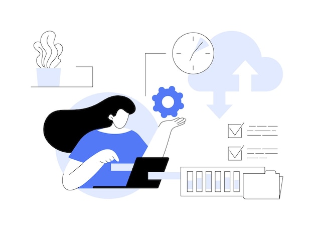 Ilustración de vector de concepto abstracto de copia de seguridad automática