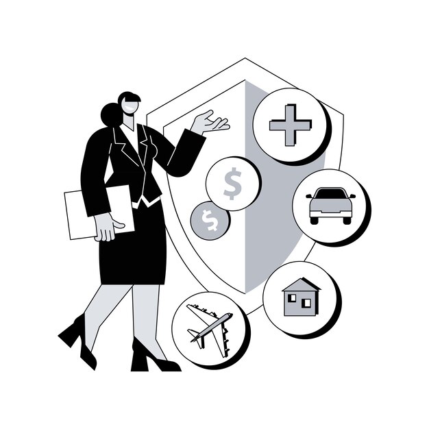 Ilustración de vector de concepto abstracto de corredor de seguros