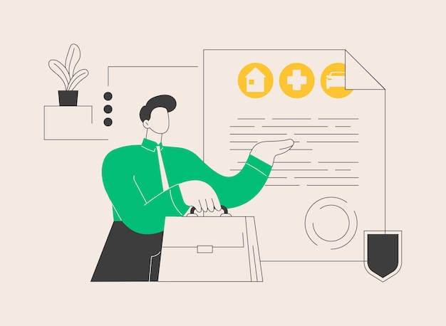 Ilustración de vector de concepto abstracto de corredor de seguros