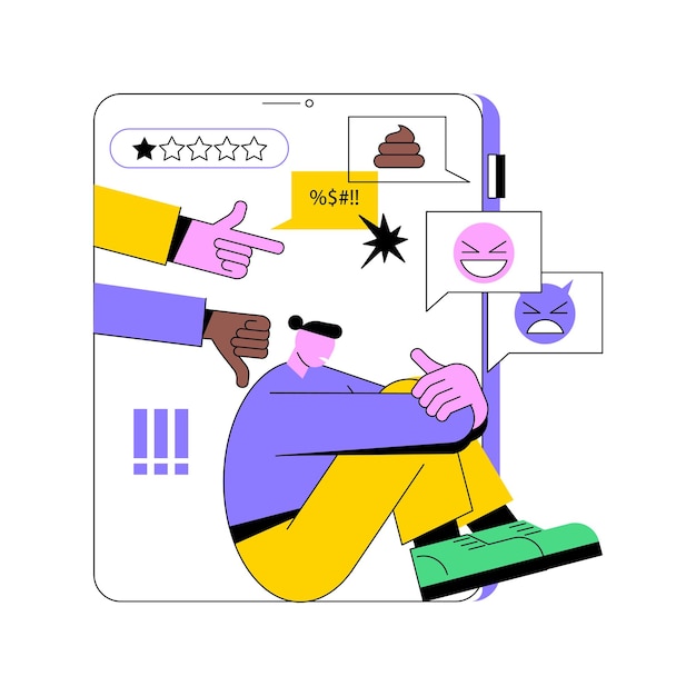 Ilustración de vector de concepto abstracto de crítica de Internet