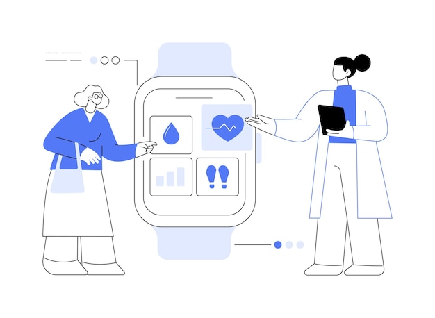 Ilustración de vector de concepto abstracto de cuidado de la salud Smartwatch