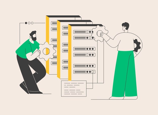 Ilustración de vector de concepto abstracto de desarrollador de big data