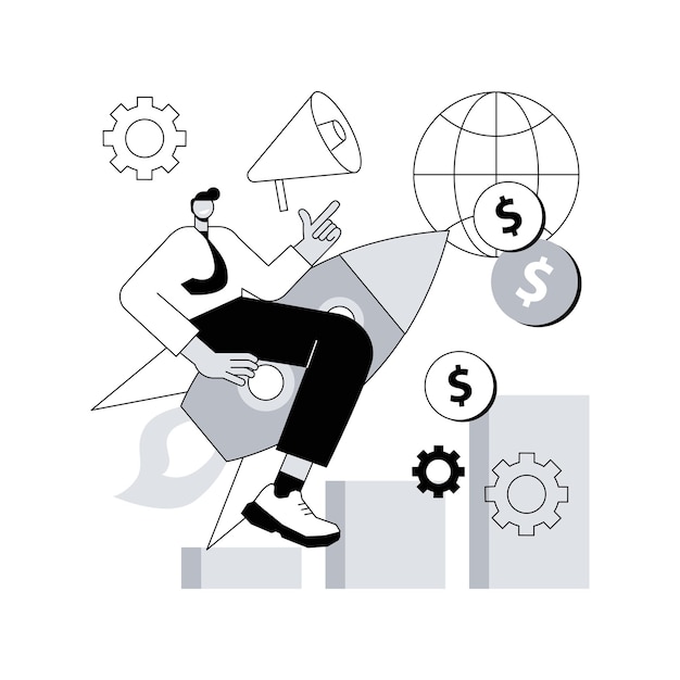 Ilustración de vector de concepto abstracto de desarrollo económico