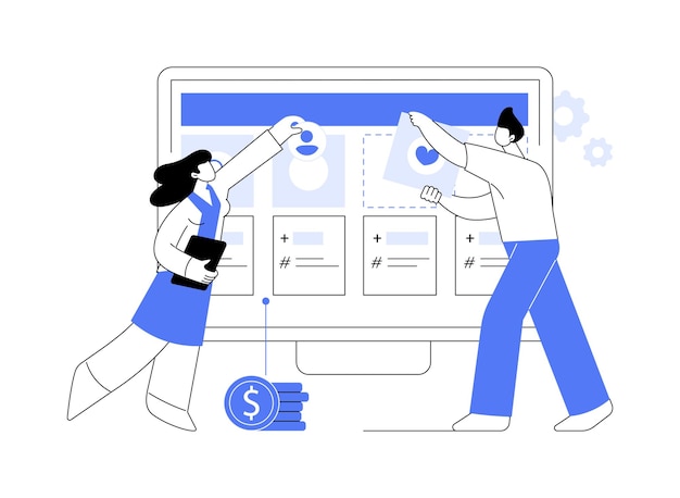 Ilustración de vector de concepto abstracto de desarrollo de estrategia de SMM