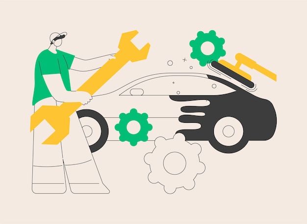 Ilustración de vector de concepto abstracto de detalle automático