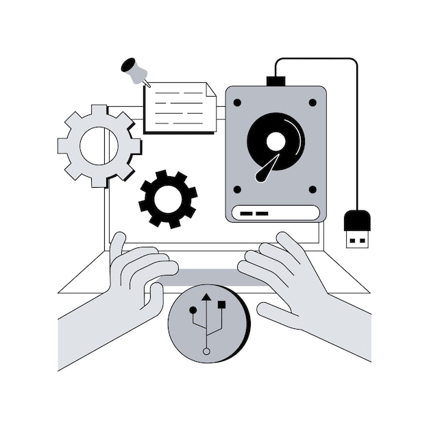 Ilustración de vector de concepto abstracto de disco duro externo