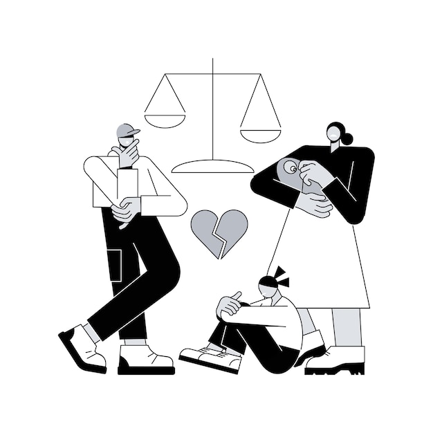 Ilustración de vector de concepto abstracto de divorcio