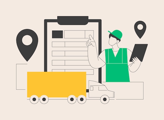 Ilustración de vector de concepto abstracto de documentos de transporte por carretera
