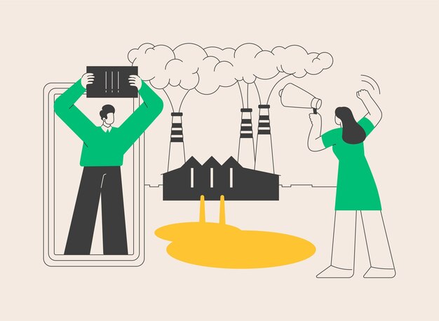 Ilustración de vector de concepto abstracto ecoshaming